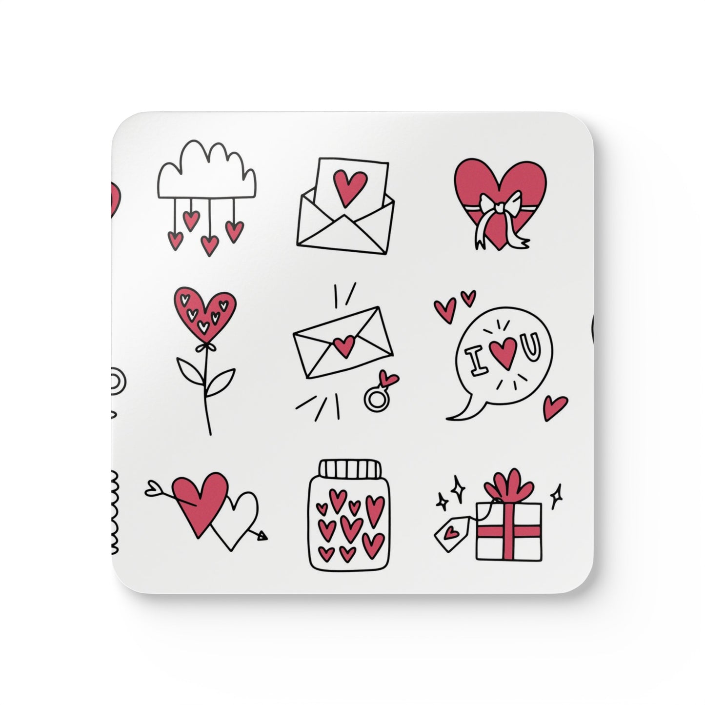 Love Icons   Custom Corkwood Coaster Set