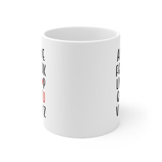 "I Love You" Ceramic Coffee Cups - 11oz
