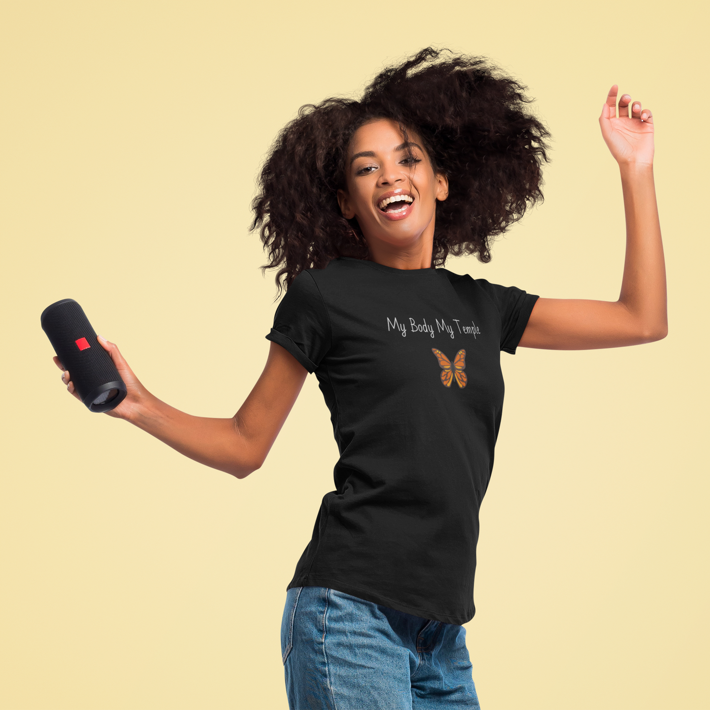 My Body My Temple Cotton Crew Neck Tee
